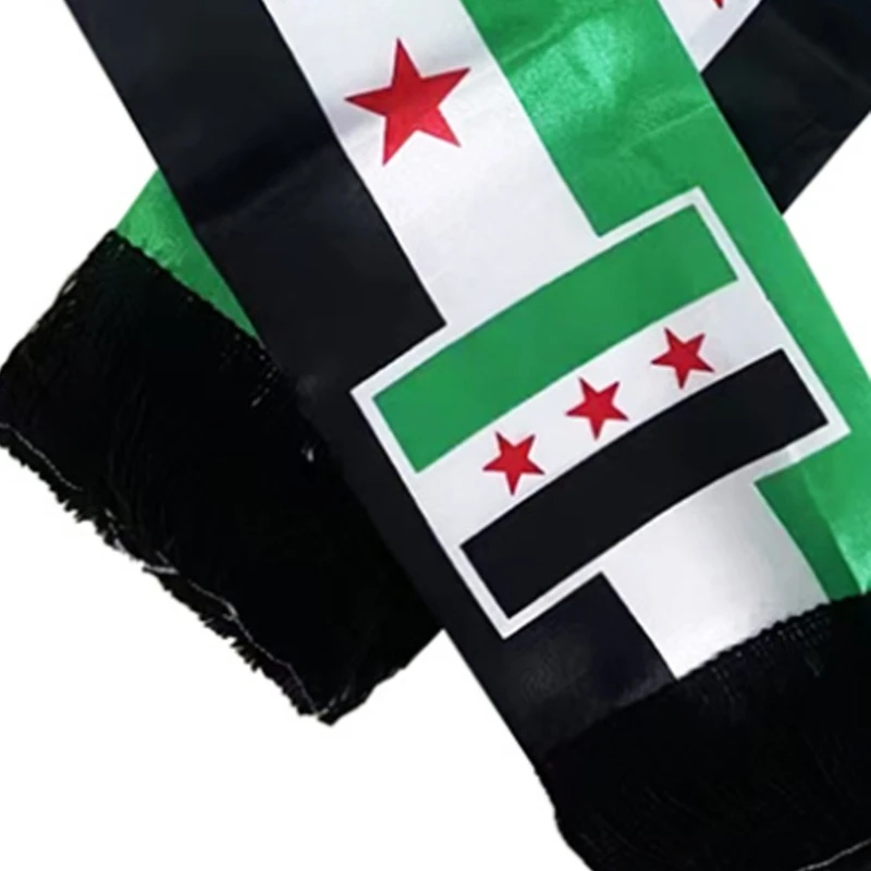 Syrian Flags Scarf for All Age Syrian Flags Satined Sash Scarf for Formal Event National Flags Banners for Holiday M6CD