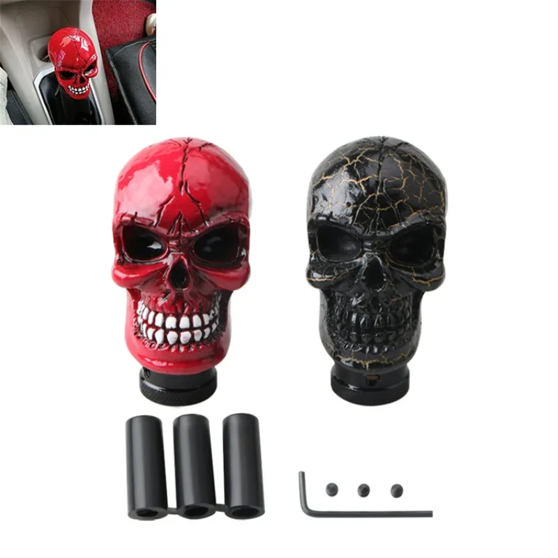 

For Universal Car Skeleton Design Gear Shift Knob Head Automatic Transmission Shifter Handle Cover Custom Styling Accessories