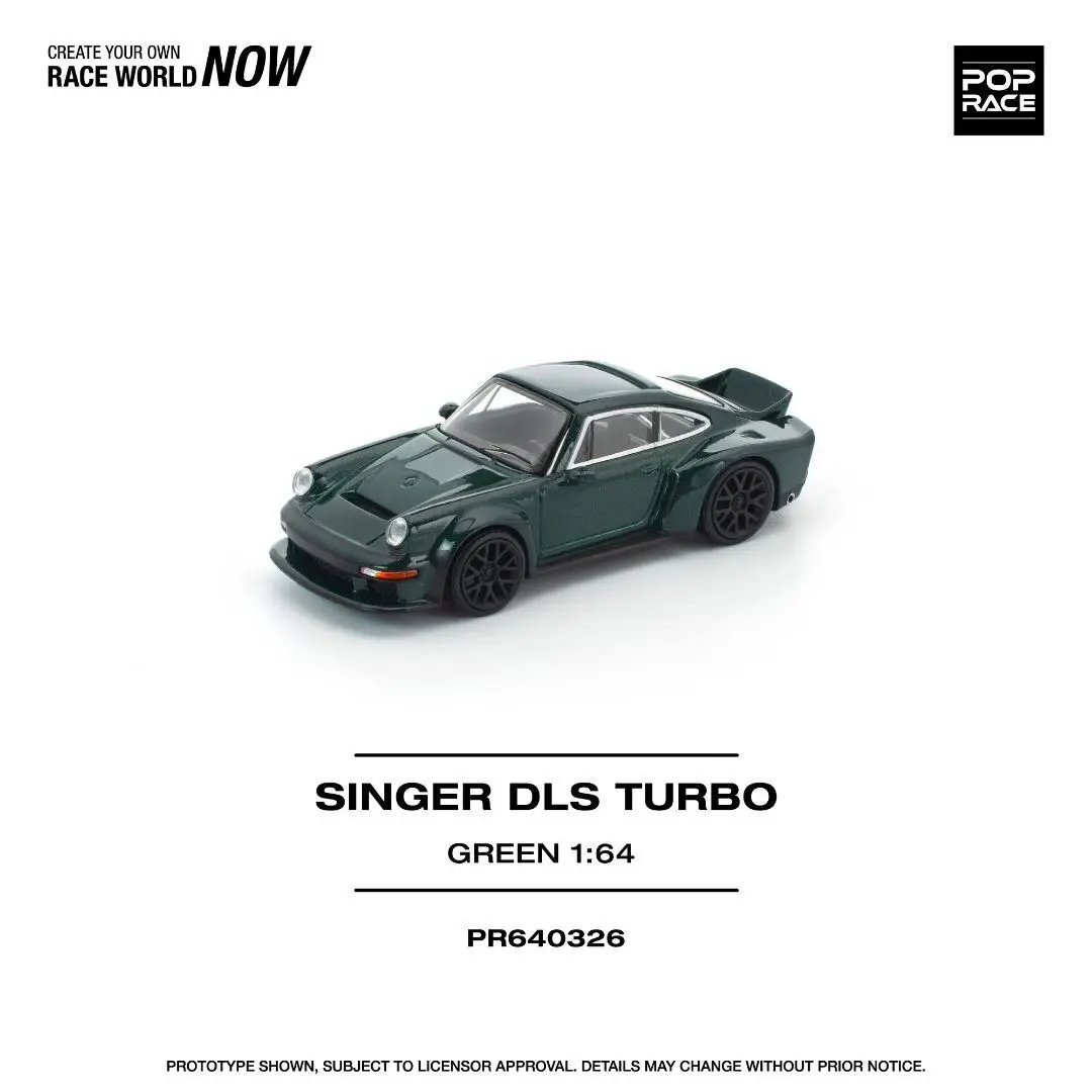 

PreSale POP RACE 1:64 Singer DLS Turbo 964 Road Green Diecast Car Model Collection Toys