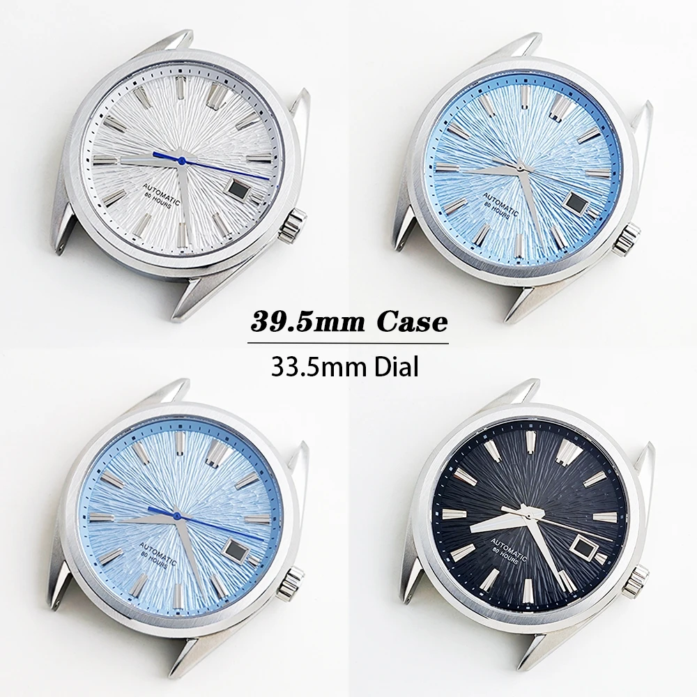 NH35 39.5mm Case 33.5mm Dial For NH35 NH36 Movement For GS Style Mod Parts Radial Textured Dial Sapphire Glass Waterproof Case