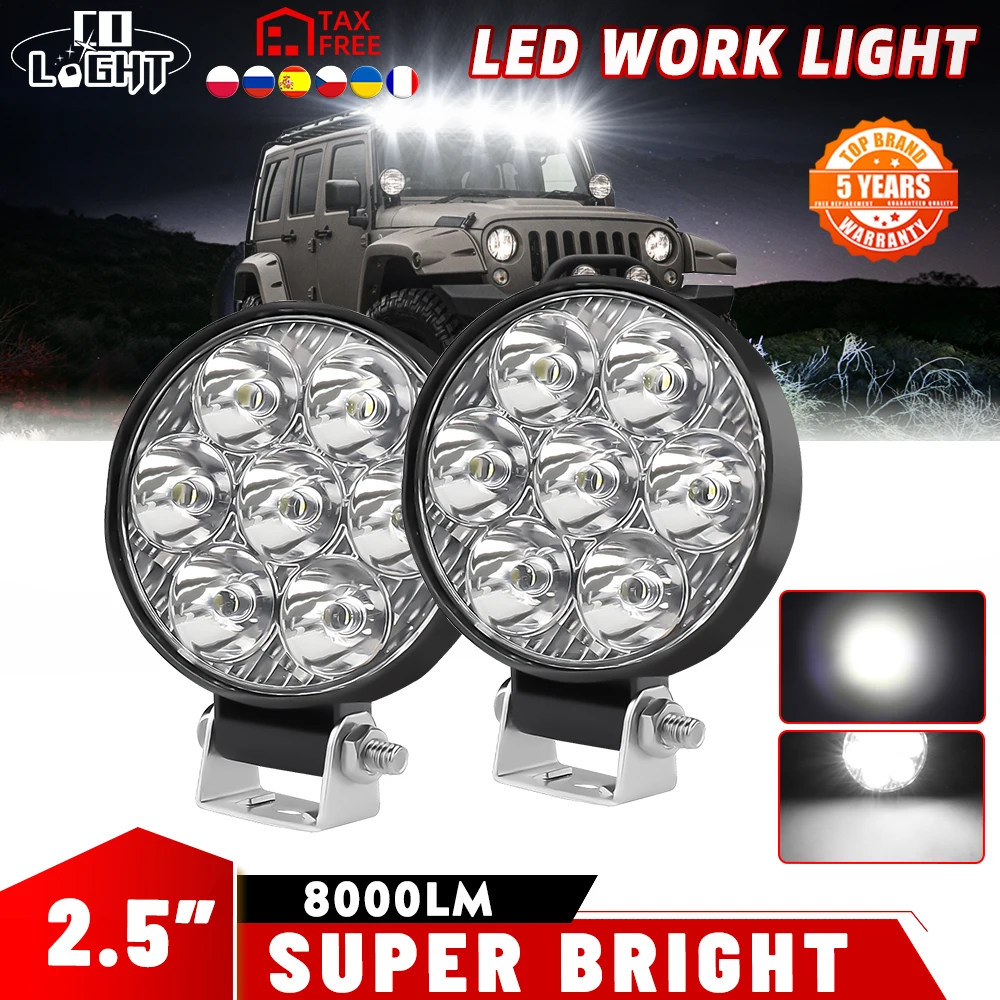 

CO LIGHT Work Light LED Running Lights Bar Offroad 4X4 Spotlight 12V 24V For Truck Car Motorcycle Tractor SUV ATV LED Headlights