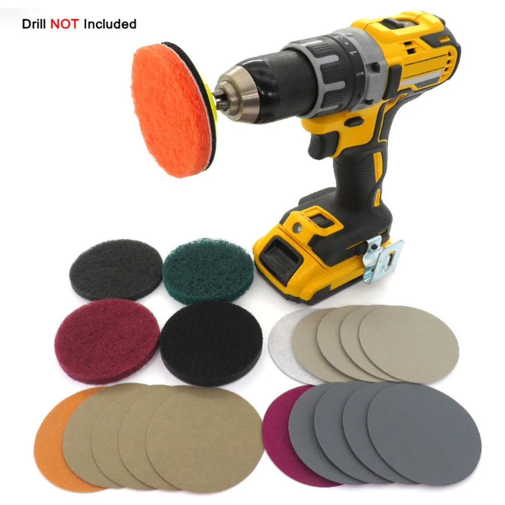 21Pcs DIY Car Lights Kit Polishing Restoration Car Headlights Repair Set Car Care Sanding Discs Pad No Drill