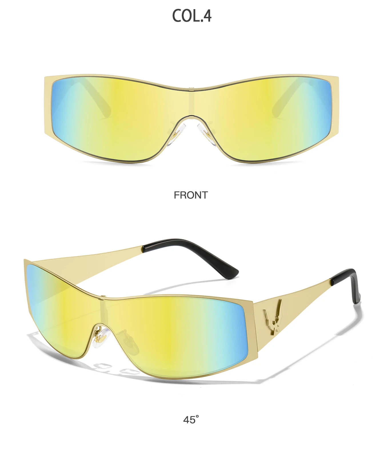 Modische Übergroße Metall-Sonnenbrille mit UV400-Schutz für Männer und Frauen im Vintage-Stil für Wandern und Radfahren – Detail 7