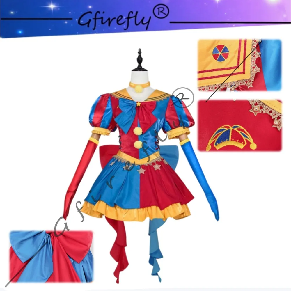 

The Amazing Digital Circus Pomni Same Style Cosplay Costume Cute Lolita Dress Adult Women Halloween Clown Carnival Party Wear