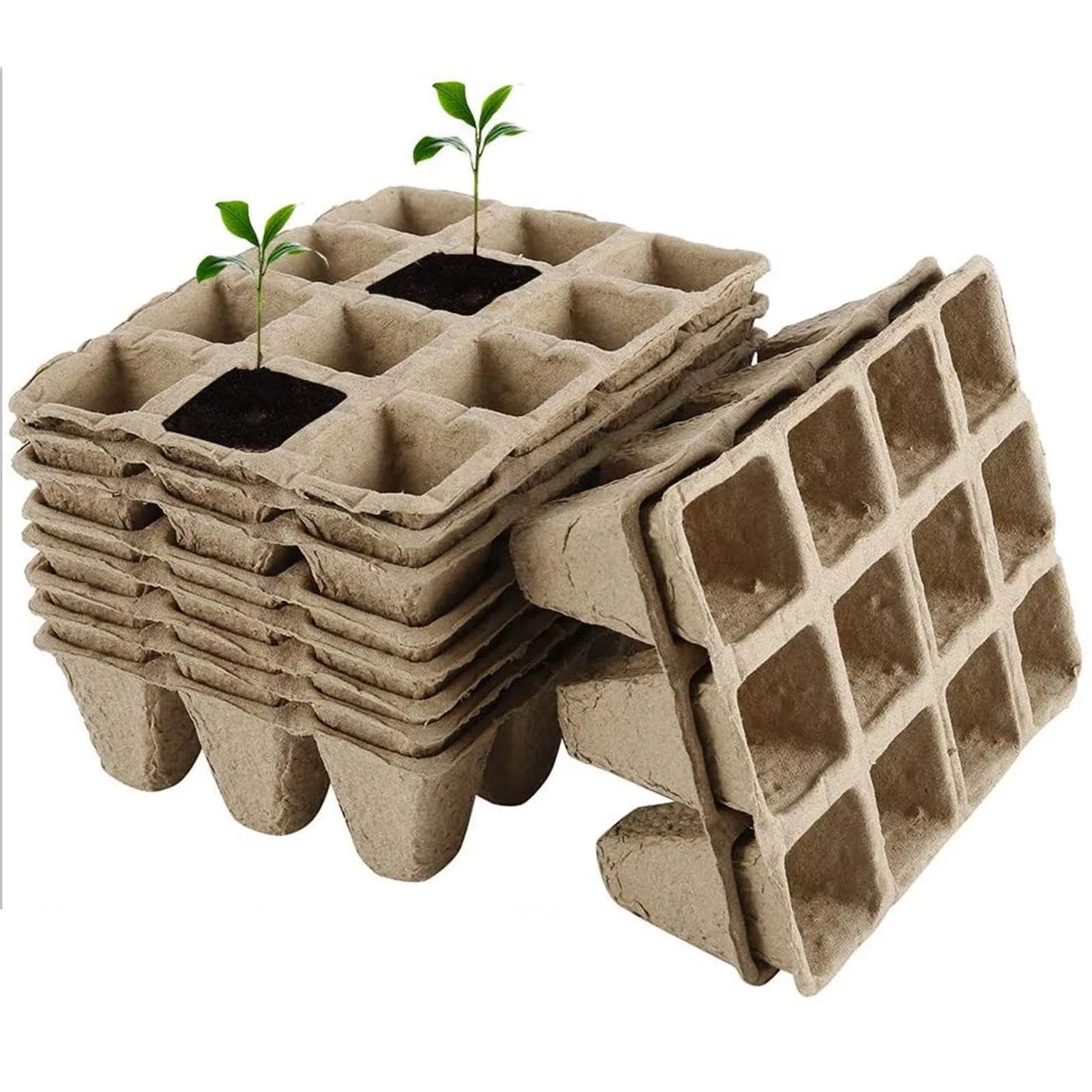 10 Pack Plant Seeding Pots Seedling Peat Pots Organic Eco-Friendly Nursery Pot Seed Starter Tray for Starting Flowers Herbs