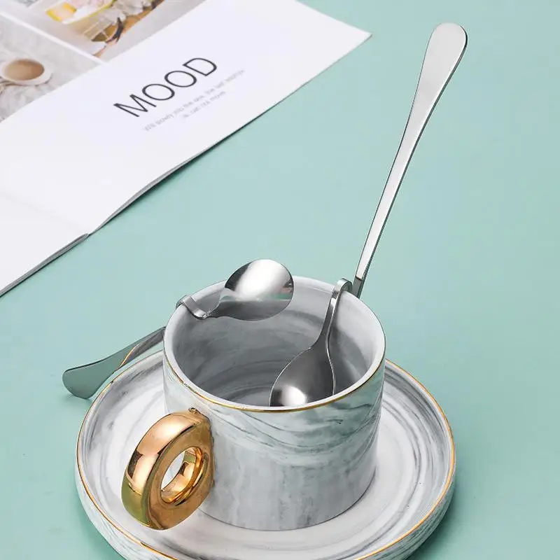 Stainless Steel S-Shaped Hanging Cup Spoon Restaurant Curved Handle Twisting Spoon Coffee Milk Dessert Tea Curved Mixing Spoons
