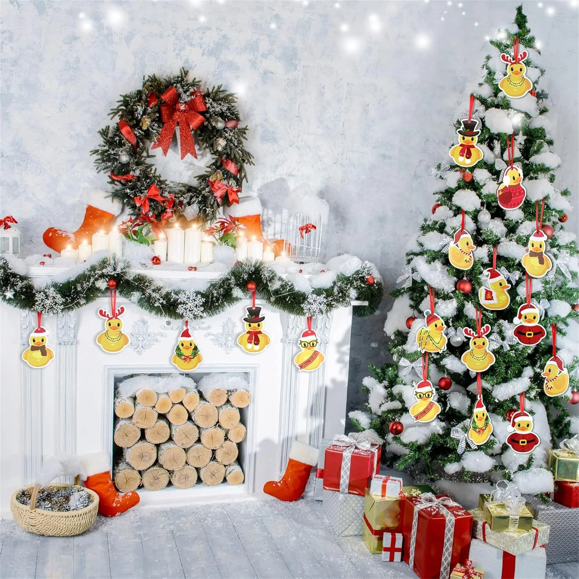 Adorabili ornamenti natalizi con pinguino per albero Decorazioni natalizie piatte in legno 2D da appendere Forniture artigianali Decorazioni per feste