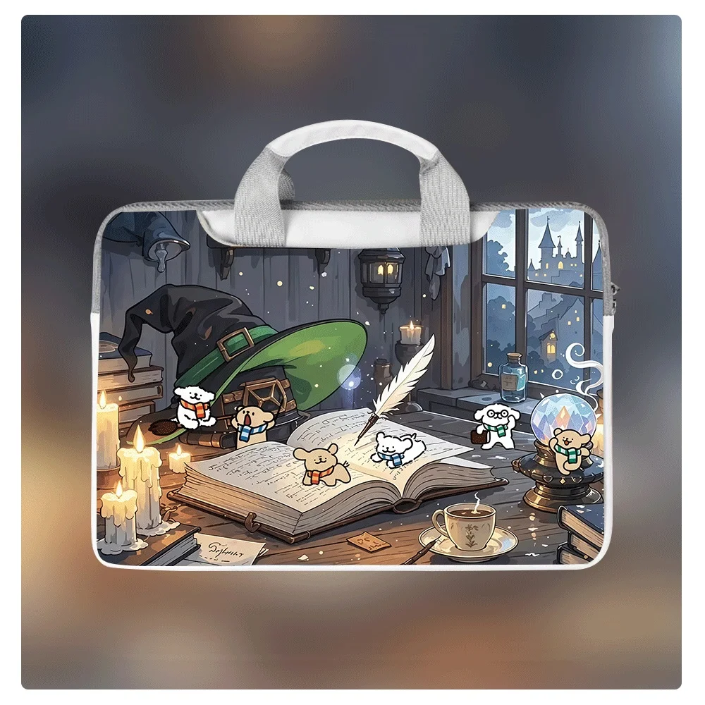 

Cute Cartoon Dog Laptop Handbag Anti-Strangle Waterproof Shockproof 12 13 14 15 16 Inch Large Capacity Storage Bag Holiday Gift