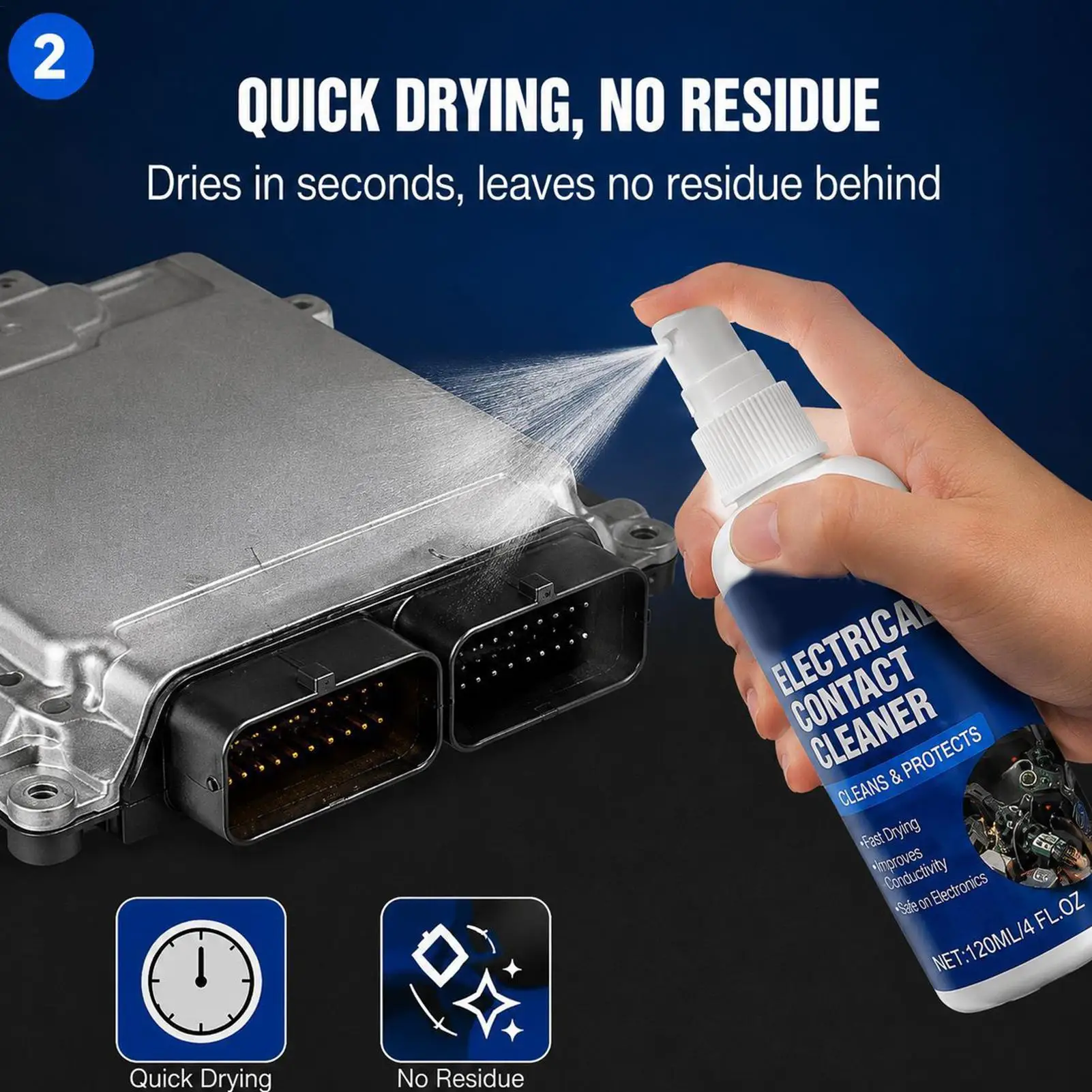 Contact Cleaner Spray | 120ml Wiring Connector Maintenance Spray | Electrical Wiring Contact Cleaner | for Car Industry Home