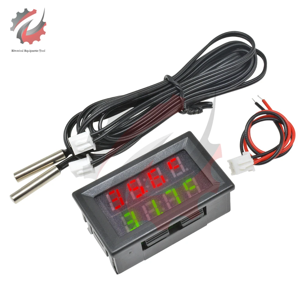 DC 5V 12V 24V 4 Digit Digital LED Dual Display Thermometer Controller NTC Waterproof Temperature Sensor Tester For Aquarium Car