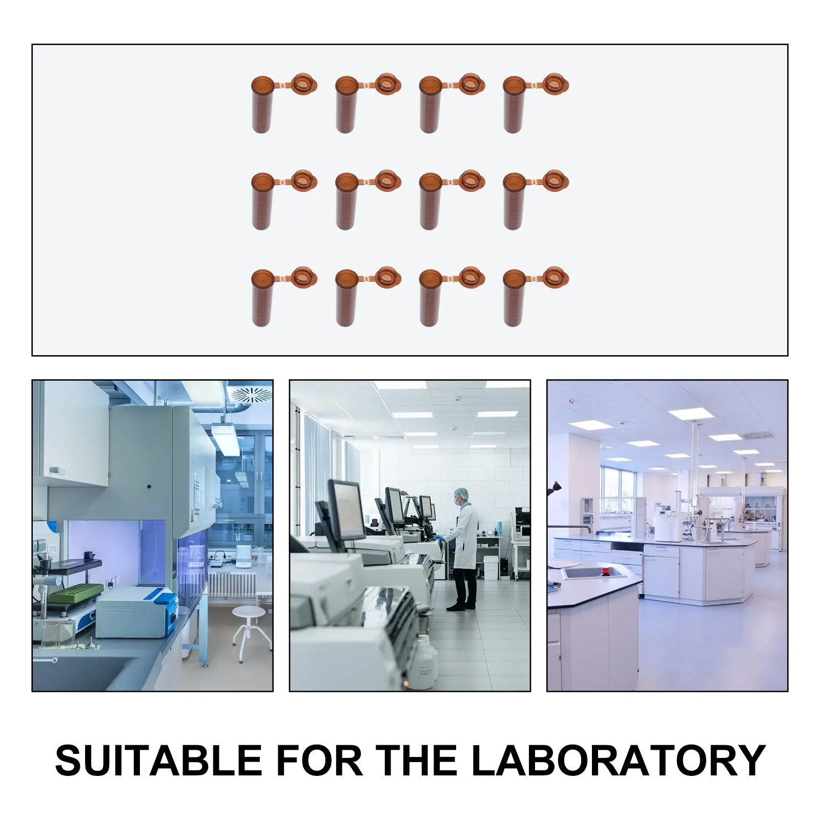 300 قطعة أنابيب الطرد المركزي 5 مل من البلاستيك البني المتدرج قاعدة مستديرة للاستخدام البيولوجي الطبي