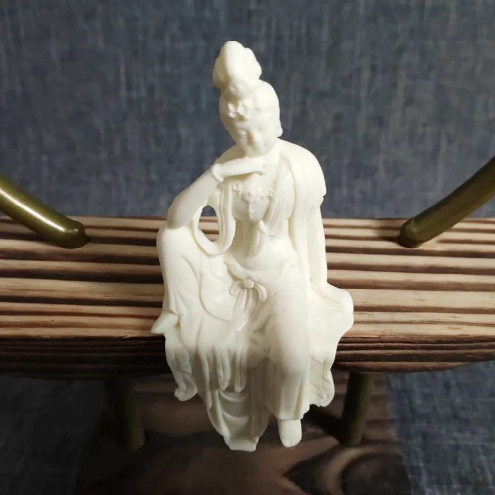 

Guanyin Buddha Statue Nut Carving Eastern Goddess Living Room Office Feng Shui Meditation Buddhist Decoration