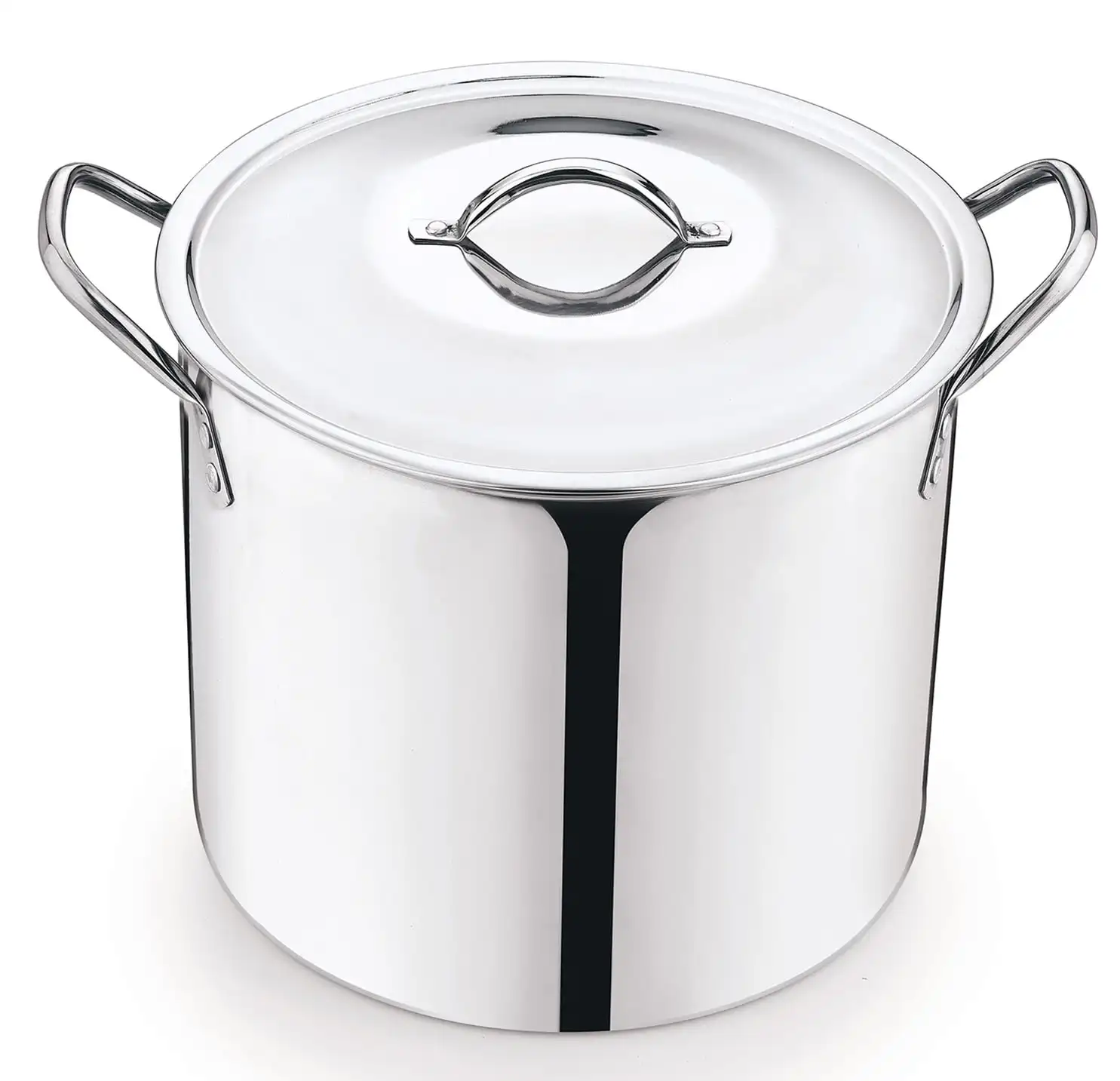 Olla de acero inoxidable de 8 cuartos con tapa de metal, asas ultra duraderas y para mantenerse fresco, solo lavado a mano