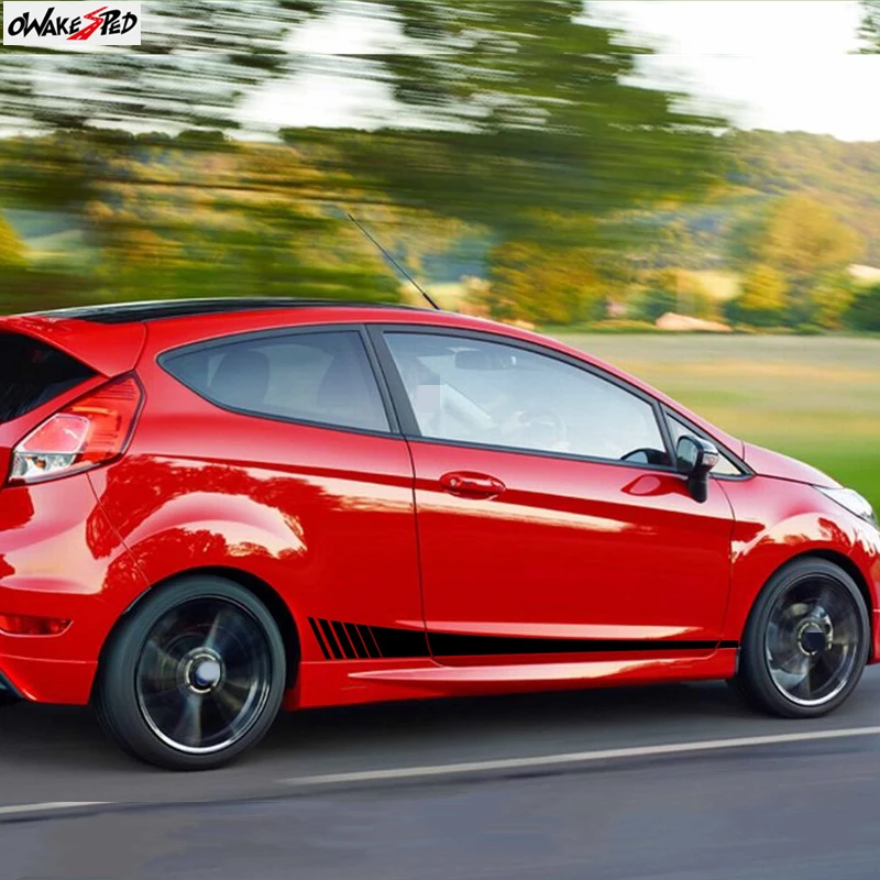 

Виниловые наклейки на боковые полосы автомобиля на дверь для Ford Fiesta MK7 3-дверные 2008-2017 ST200 гоночные полосы наклейка пленка графические аксессуары
