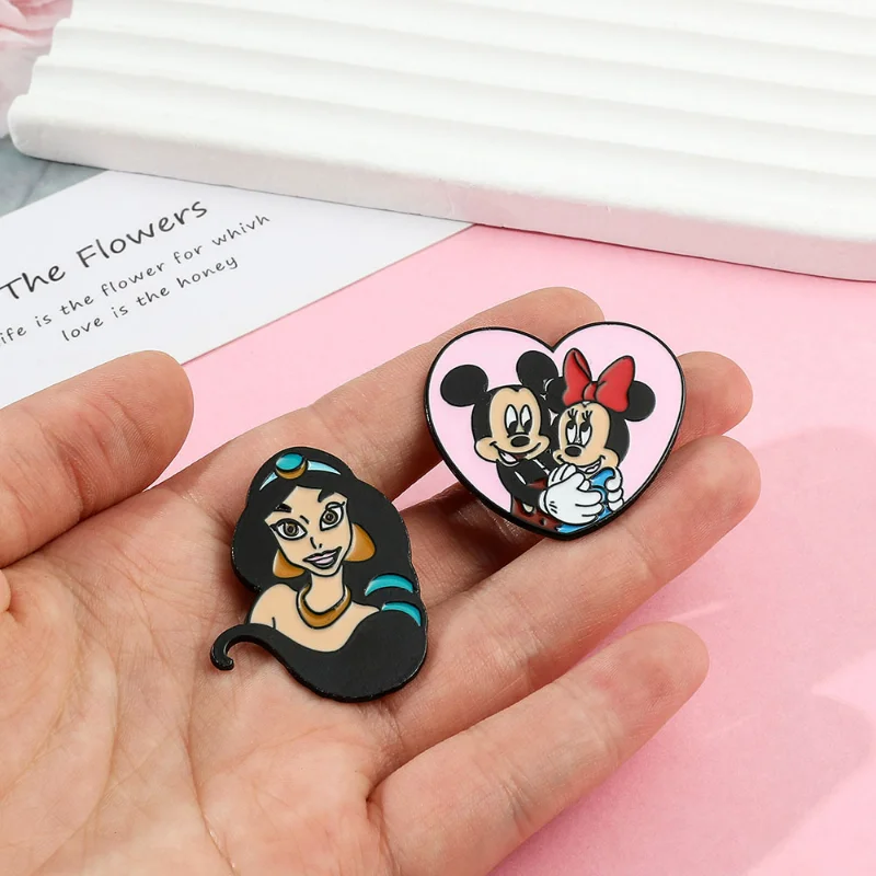 Disney Cartoon Enamel Pin Mickey Mouse Spiderman Groot Stitch Badges on Backpack for Women Manga Brooch Jewelry Accessories