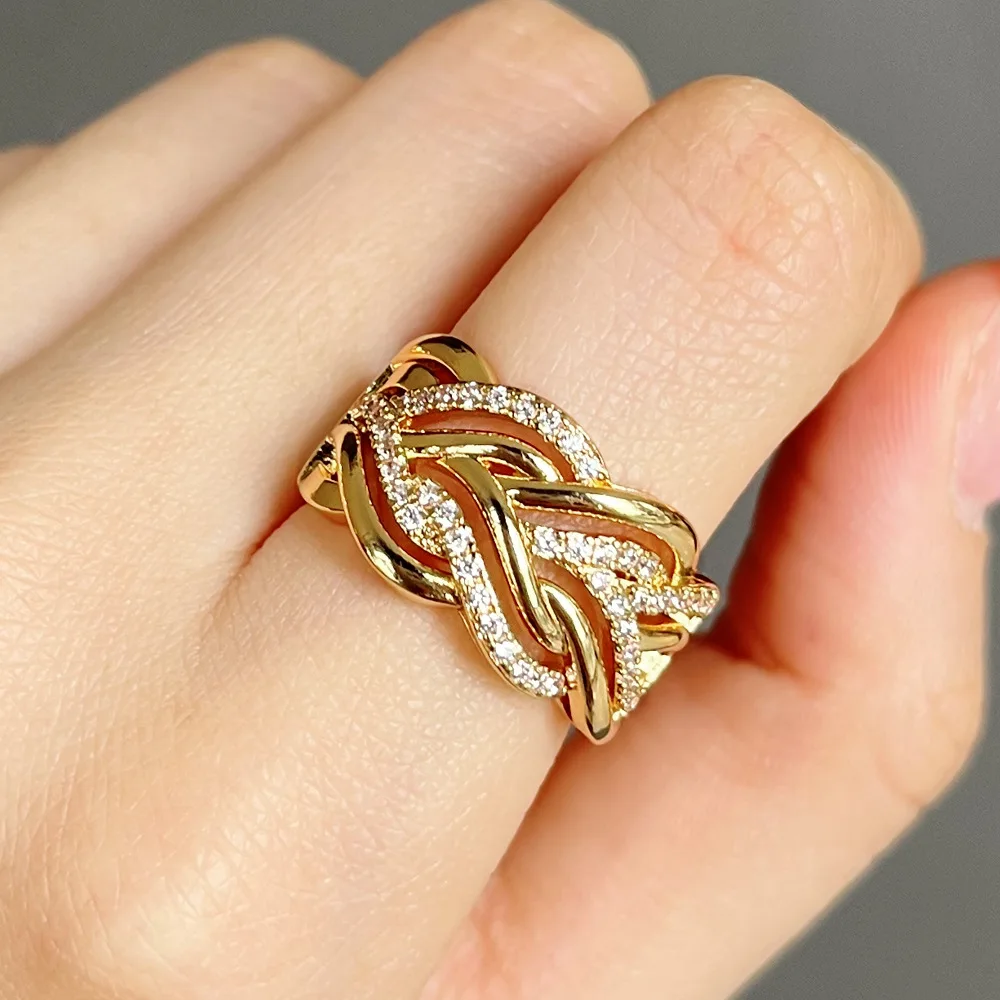 Creative Multi-Layer Wrap Ring For Women Fashion Trend Gold Finger Ring Female Party Engagement Jewelry