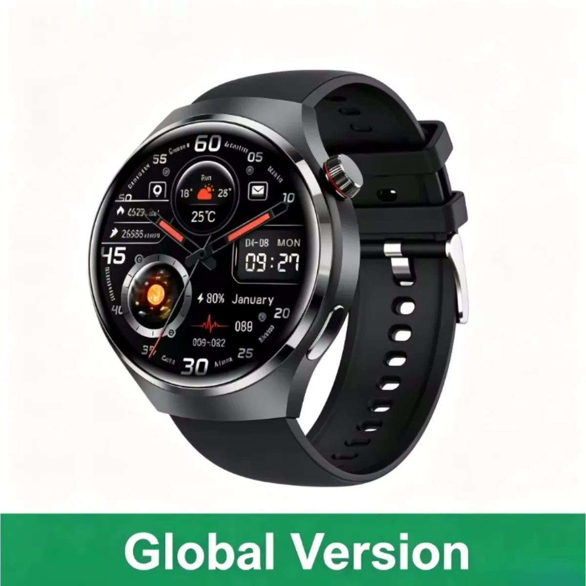 Men Women Smart Watch Battery 1000mAh Sports AMOLED Screen 10ATM Waterproof Compass Military Smartwatch Men