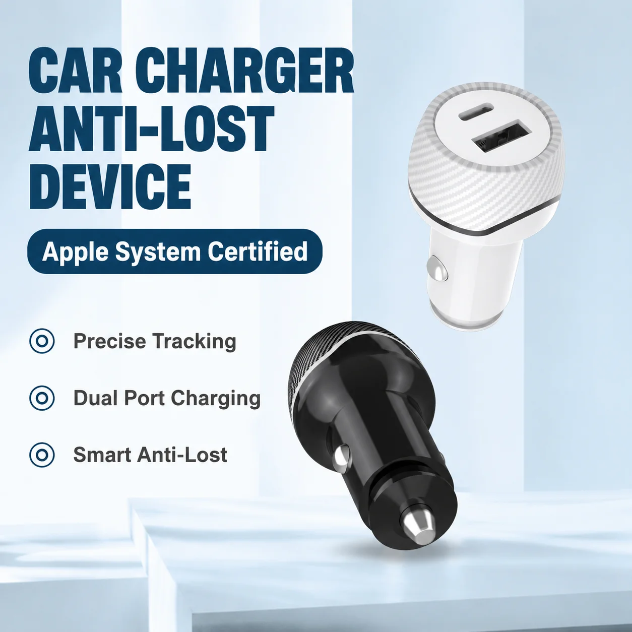Universal Mini GPS Locator Track Car Charger Cigarette Lighter USB Type-C Adapter Use For iPhone IOS Apple Find My APP