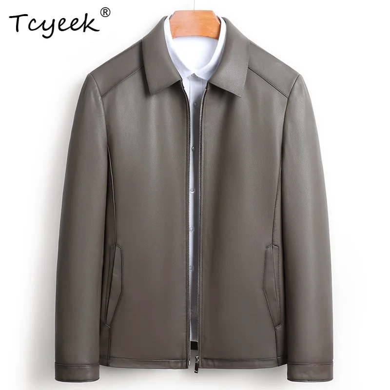 

Tcyeek, мужская куртка из натуральной овчины, весенне-осенняя одежда 2021, деловые повседневные мужские пальто, шикарные Jaqueta De Couro