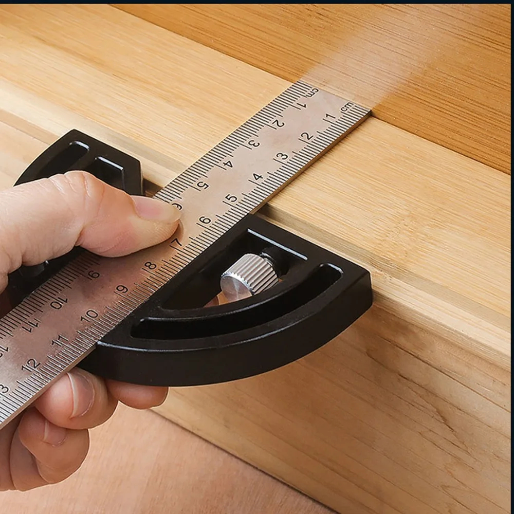 Adjustable 12-Inch Angle Protractor Stainless Steel Silver Angle Finder Ruler 0-180 Degrees Carpentry Angle Ruler Construction