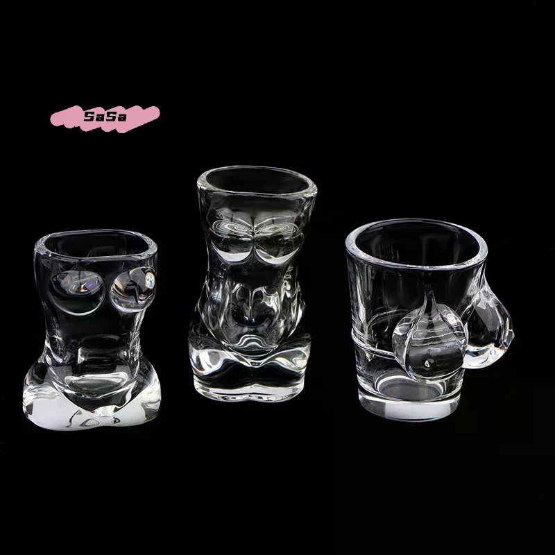 S-1Pc New Unique Beer Cup Funny Men Women Body Shaped Transparent Wine Glass Bar Drinkware Cocktail Mug Coffee Juice Teacup
