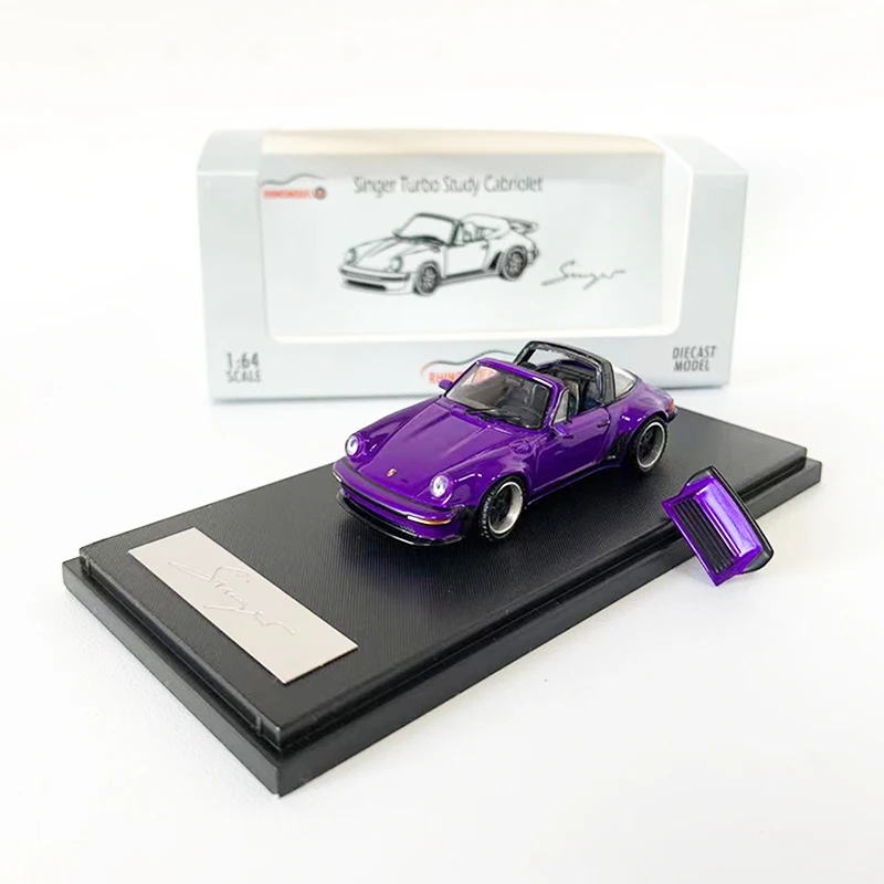 Rhino 1:64 Model Car Singer Turbo Study 930 Cabriolet Alloy Die-Cast Vehicle -Purple