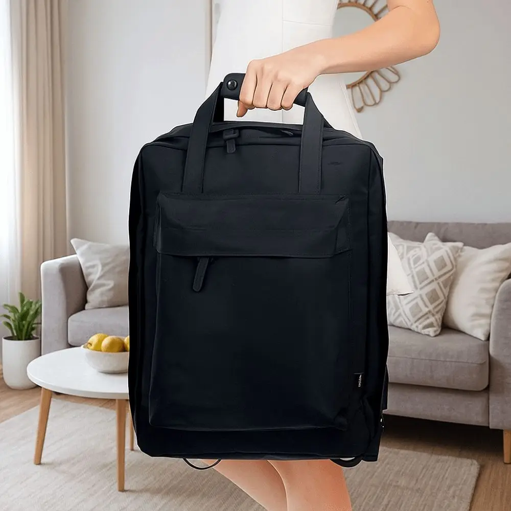 Versatile Nylon Business Laptop Backpack Solid Color Waterproof Short Trip Bag Large Capacity Student Backpack School