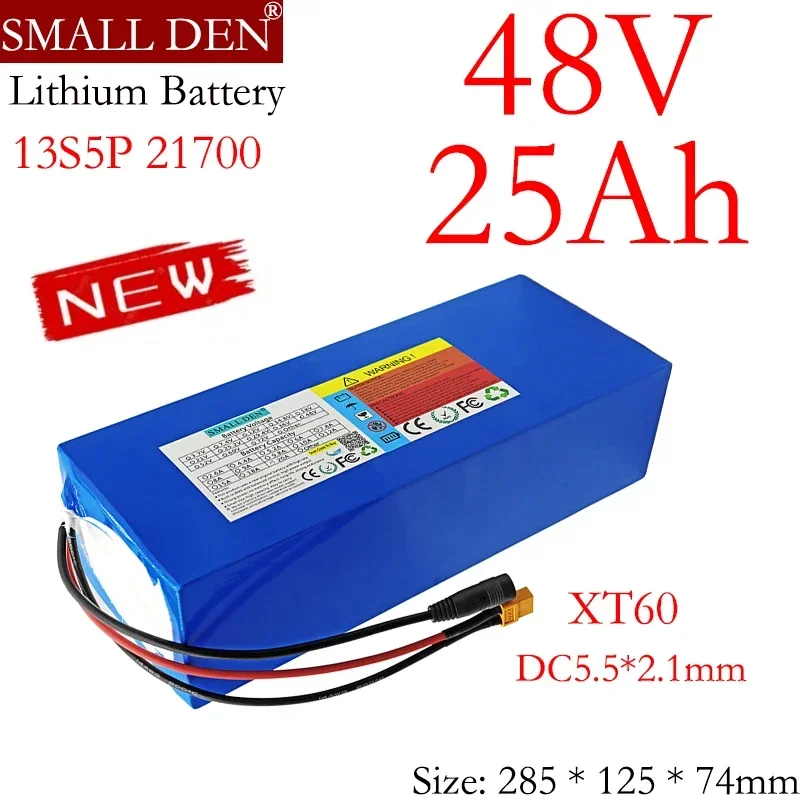 NEW 48V 25ah 21700 lithium battery 13S5P built-in Bms 0-1500W high-power electric motor for power tools