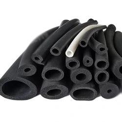 EPDM Rubber Foam Strip Hollow Circular Tube Shock-Absorbing Sealing Strip Perforated Sealing O-ring Sponge Soundproofing Strip