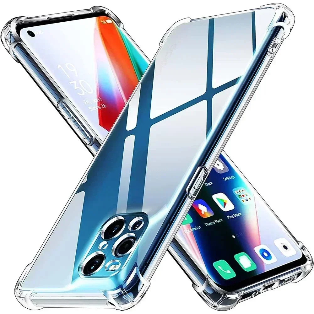 

Прозрачный чехол для Oppo Find X3 Pro X3 Neo X3 Lite, толстый противоударный мягкий силиконовый чехол для телефона Oppo Find X5 Pro A17 A57 A57s A78