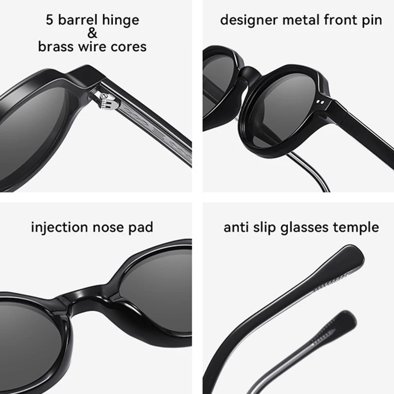 SHAUNA Retro Oval Women Luxury Sunglasses Fashion Rivets Men Trending Punk Dark Green Sun Glasses Shades UV400