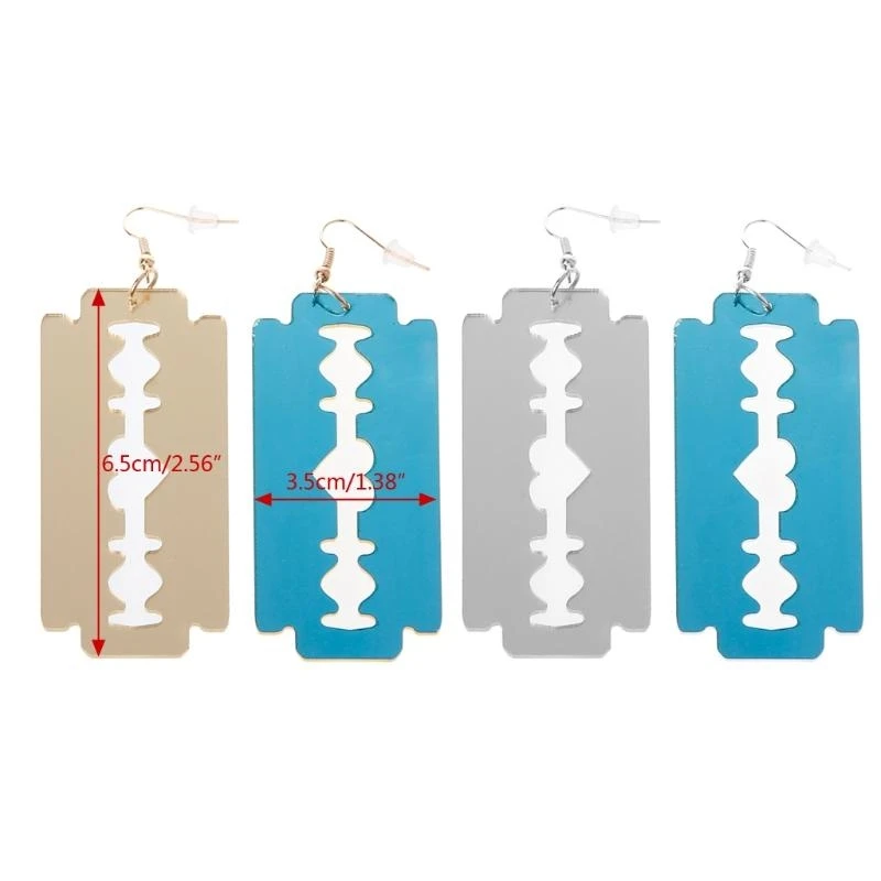 F2TD Punk Simple Small Acrylic for Razor Temperament Long Earrings Student Stu
