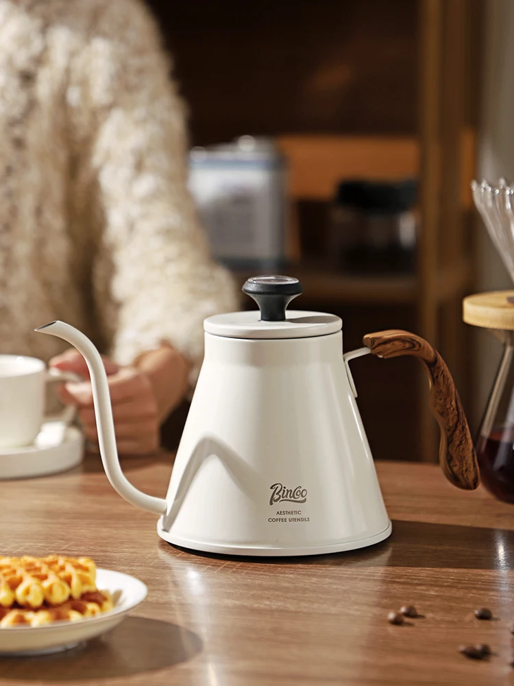 

Кофейник Bincoo большой емкости для ручного заваривания, из нержавеющей стали 304, с тонким длинным носиком, для домашнего использования и улицы, чайник для нагрева воды