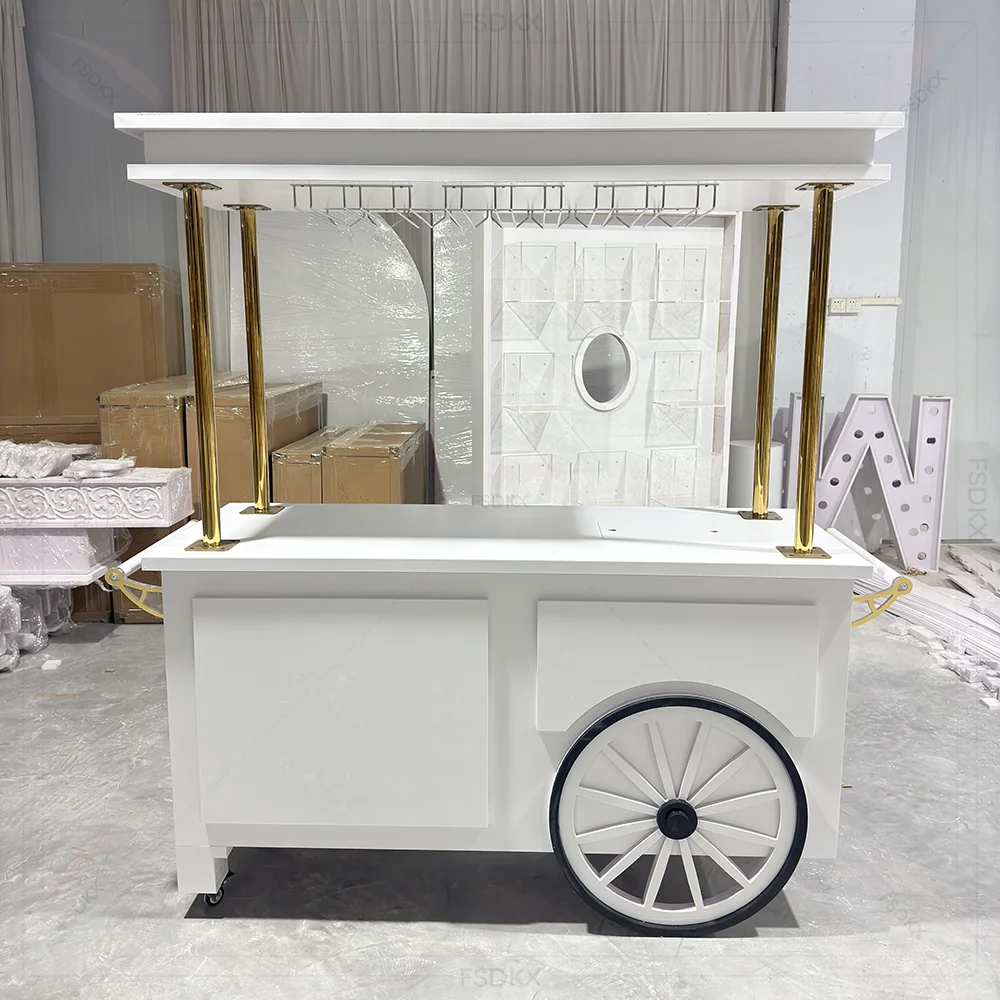 

fsdkx Custom Vintage Metal Mobile Candy & Candy Cart with Detachable Wheels Waterproof for Business Use