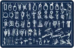 Eeypy Personalized Signs for Kids Knots Metal Sign, Old Boating Knot Type Chart, Nautical Knot Diagram, Vintage Style Illustrati