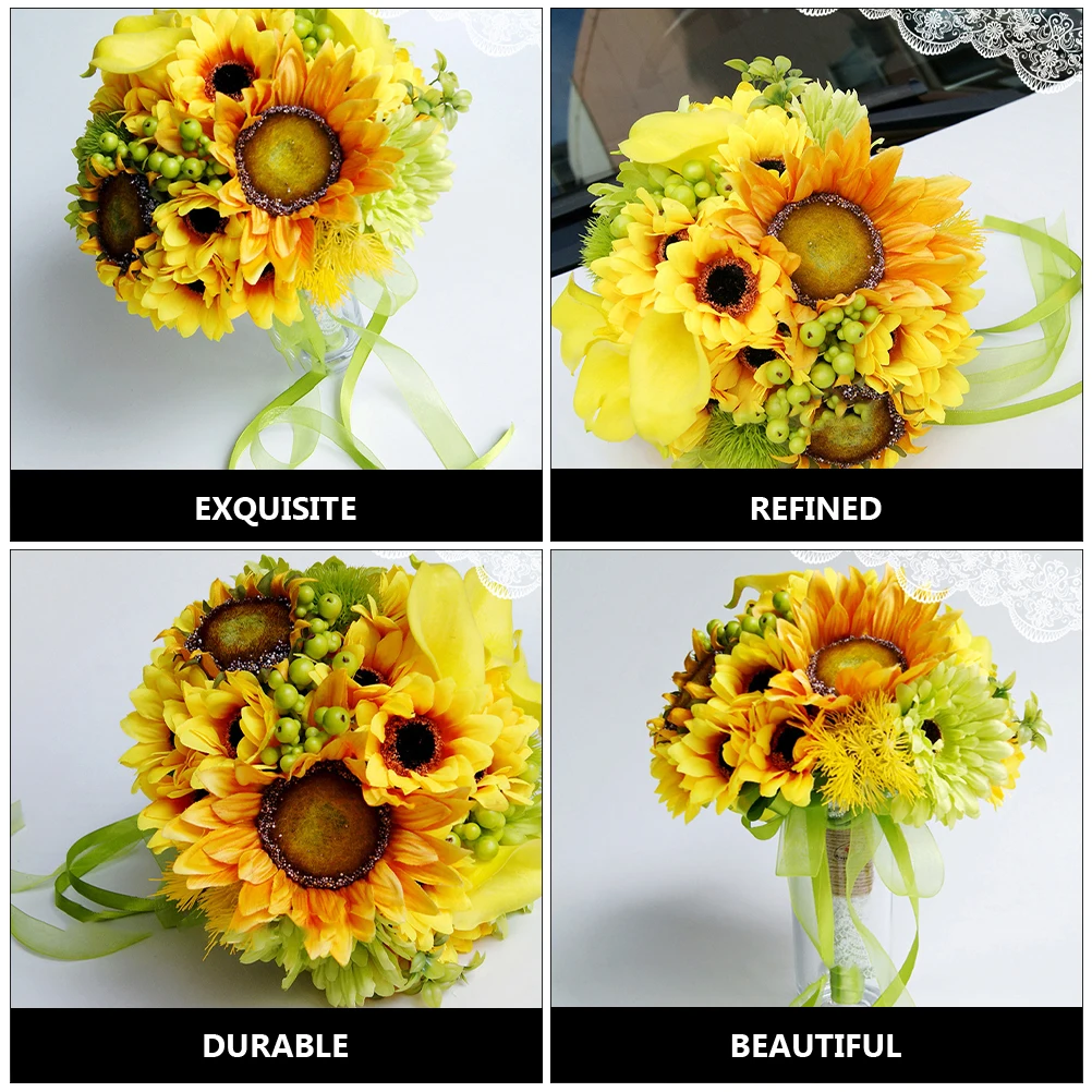 

Wedding Decor Bridal Bouquet Faux Flowers Simulation Lifelike Photography Props Car Decoration Set Party Accessories