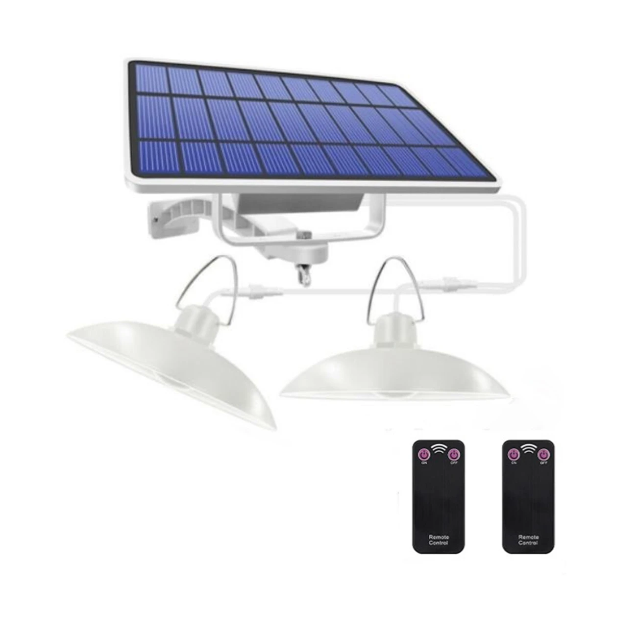 Solar Pendant Lights IP65 Waterproof Lamp with Remote Controller Double Bulb Light for Outdoor Chicken