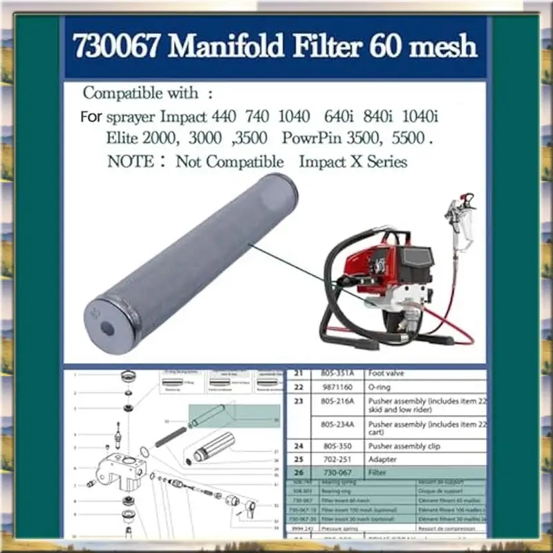 AA46 HOT-Fluid Manifold Filter Paint Sprayer Filter For Titan 440 Paint Sprayer Filter For Titan Paint Sprayer