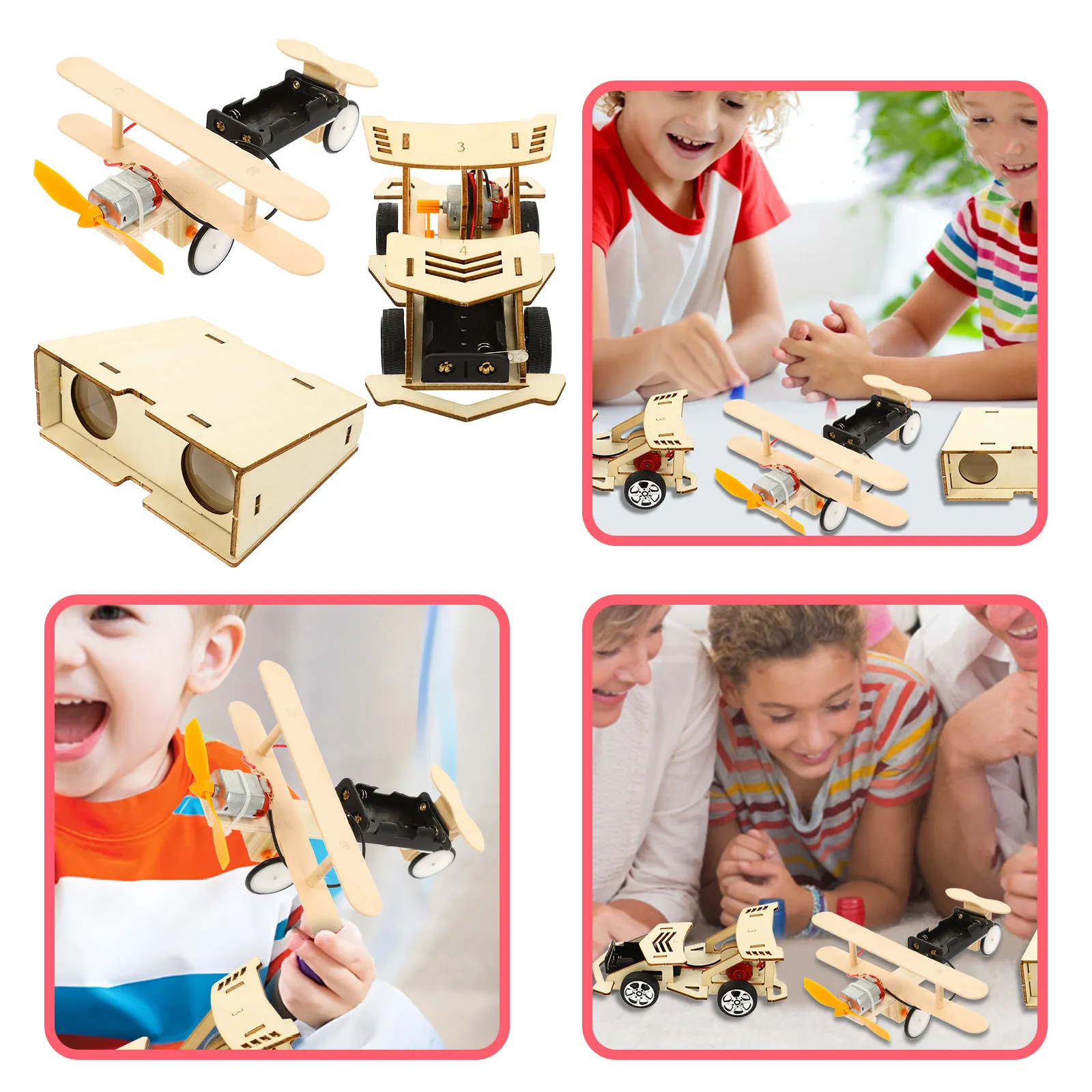 

Набор для научных экспериментов из дерева для детей: развивающий проект для сборки и творчества, деревянная машинка