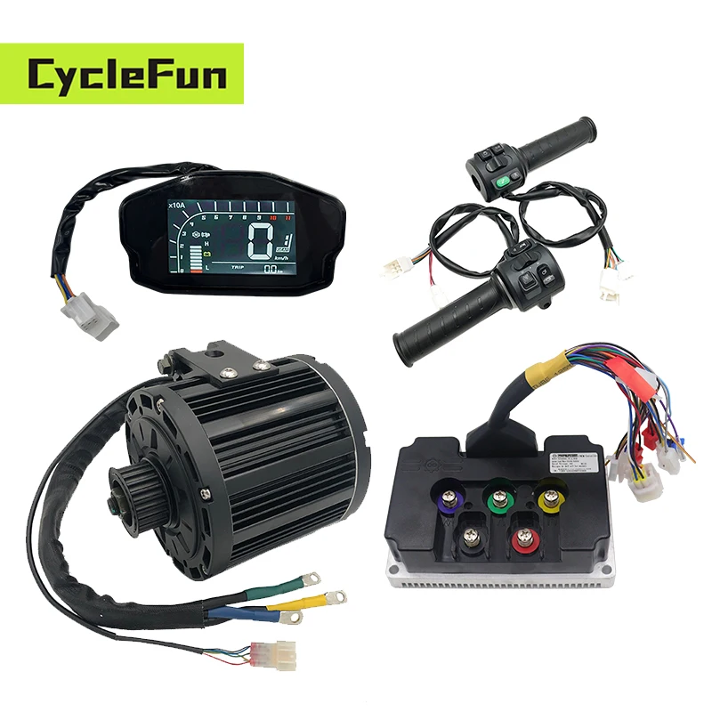 Mid Drive Motor QS138 3KW 72V 100KPH PMSM With FarDriver ND72450 Controller DKD Display And T08 Throttle For Electric Scooter