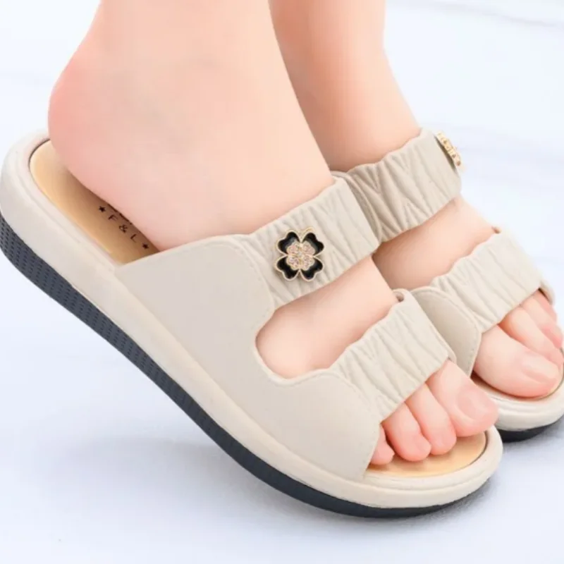 

Women's Korean Version Poe Heel Slippers Thick Sole Super Soft Bedroom & Bathroom Slipper Anti Slip Women's Beach Sandals