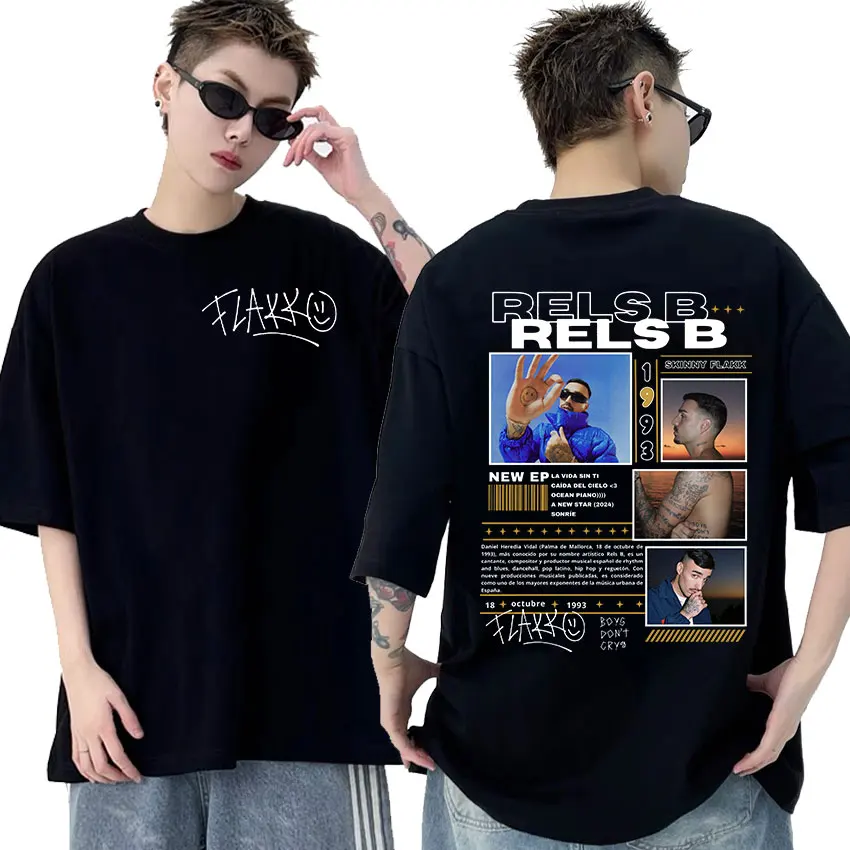 

Rapper RELSB Skinny Flakk 2025 Graphic T Shirt Men Hip Hop Fashion Short Sleeve T-shirts Unisex Summer Cotton T=shirt Streetwear