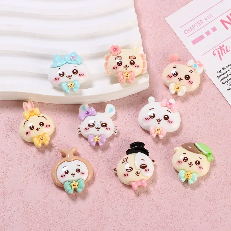 5pcs Cute Kawaii Chiikawa Hachiware Usagi Resin Flatback Charms for Diy Resin Crafts Materials Scrapbooking Embellisdment