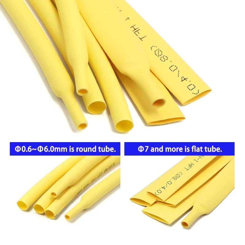 5 m, 2:1 Schrumpfschlauch, Durchmesser 0,6 mm ~ 50 mm, wasserdicht, zum Selbermachen, zum Ummanteln von Drähten und Kabeln, Reparatur ohne Kleber, Polyolefin-Schlauch