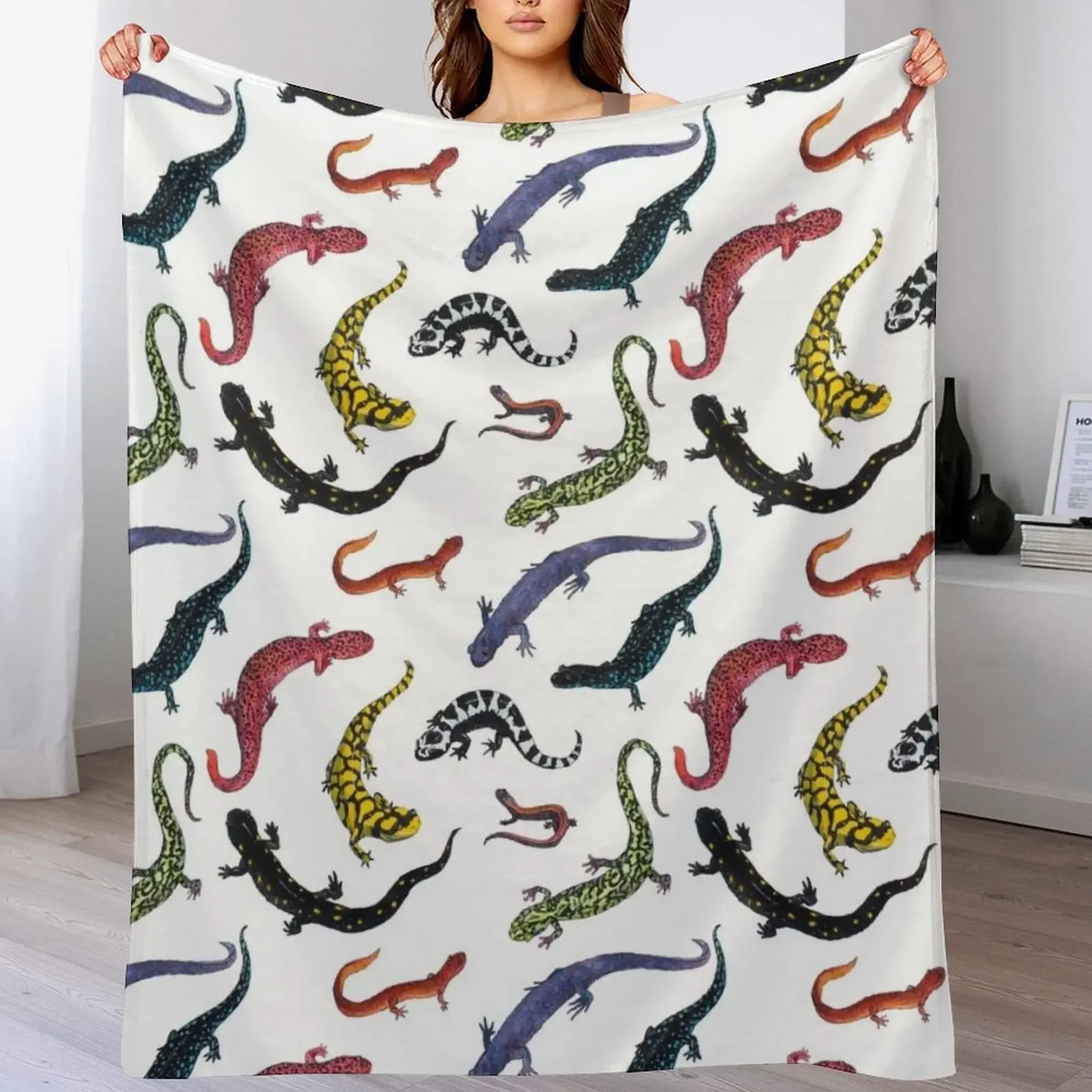 Salamanders Throw Blanket Cozy Napping Blanket Gift for Mom Dad