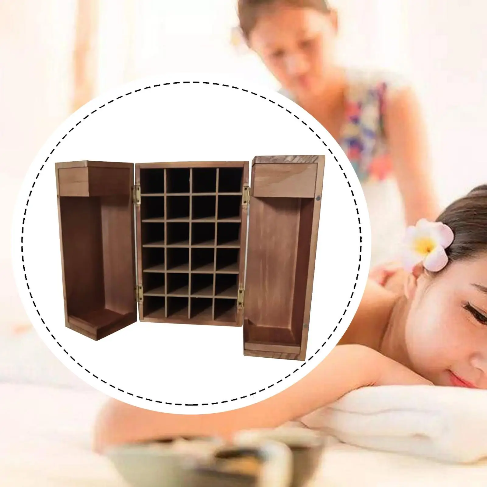 Scented Oil Storage Box Wood Display Box for Jewelry Cosmetic Collections