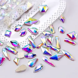 K9 100pcs AB illusion shaped diamond nail decoration with water drop horse eye diamond glass flat bottom diamond nail decoration