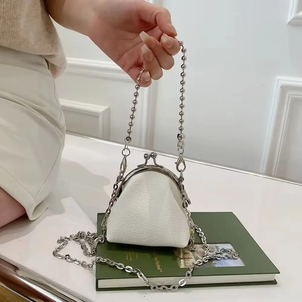

Retro Pu Leather Metal Chain Crossbody Bag Chain Large Capacity Box Shoulder Bag Purse Small Bag Mini Lipstick Bag Wedding