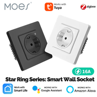 MOES Tuya ZigBee Smart Socket EU Wall Embedded Outlet Energy Monitor Indicator App Remote Control Voice Cotrol Alexa Google Home