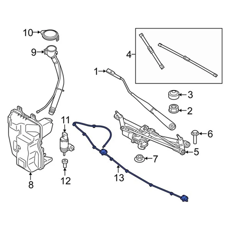 

AEA7-новая насадка для омывателя лобового стекла, распылитель, струйная система 61667954204 61662643227 для BMW X1 F48 2015-2022
